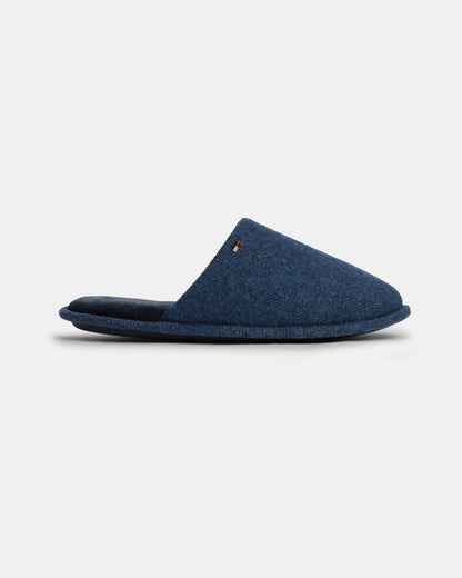 Tommy Hilfiger Herringbone Mens Hilfiger House Shoes - Navy Blue