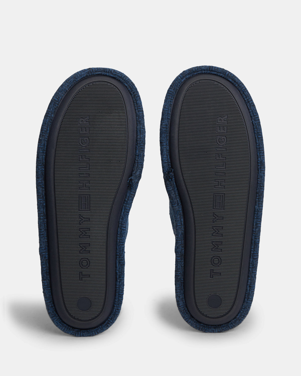Tommy Hilfiger Herringbone Mens Hilfiger House Shoes - Navy Blue