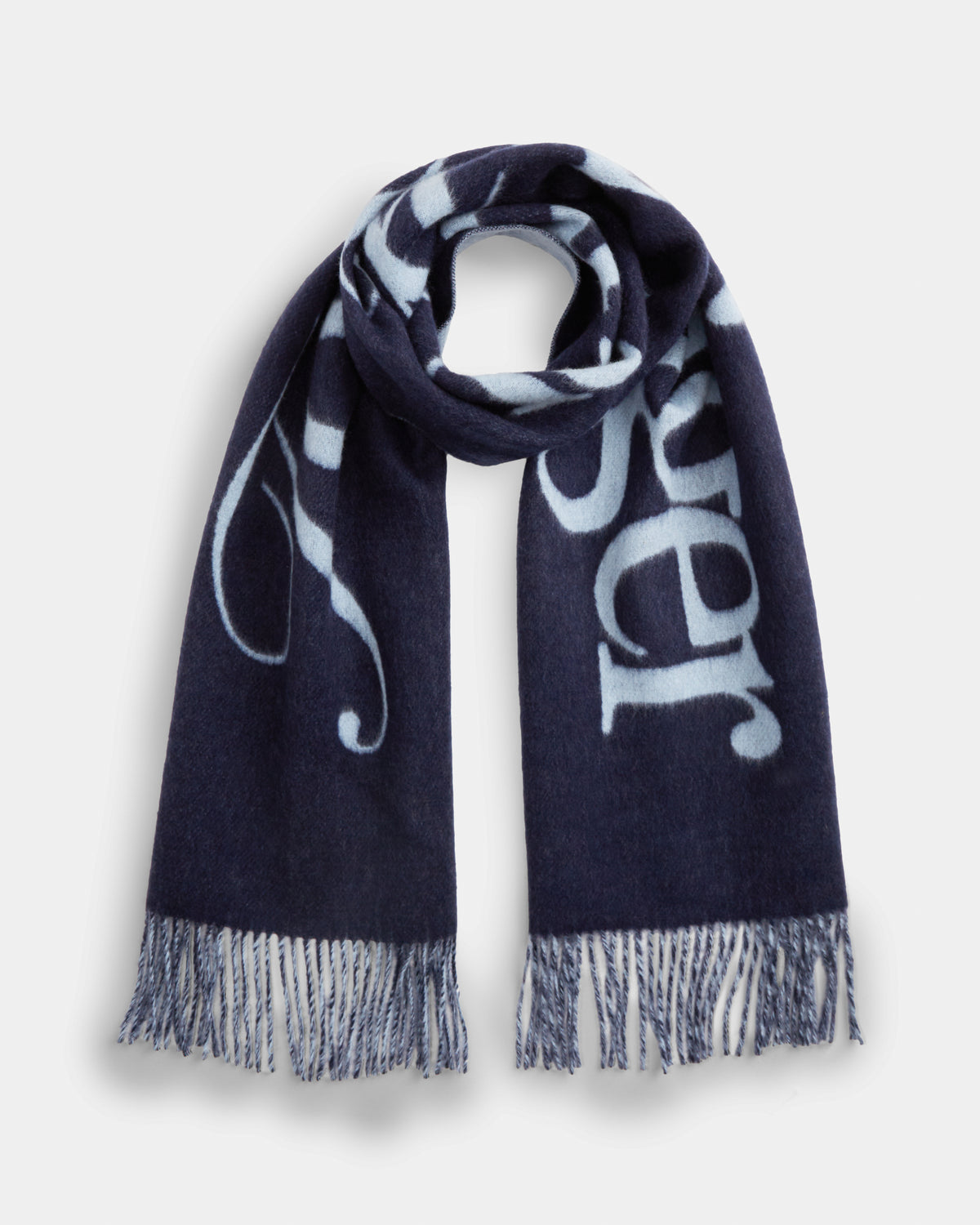 Tommy Hilfiger TH Script Womens Woven Scarf - Space Blue | CHO | Designer Womens Scarves