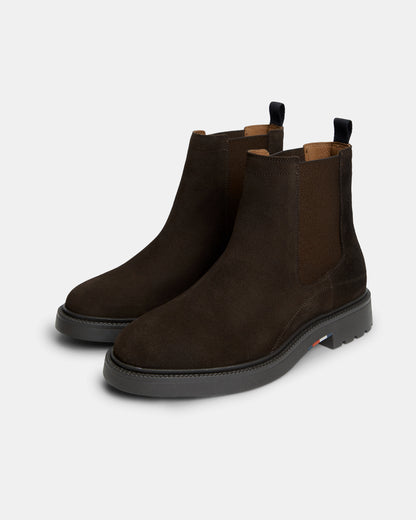 Tommy Hilfiger Corporate Casual Suede Mens Chelsea Boots - Cocoa