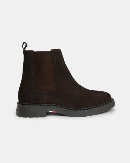 Tommy Hilfiger Corporate Casual Suede Mens Chelsea Boots - Cocoa