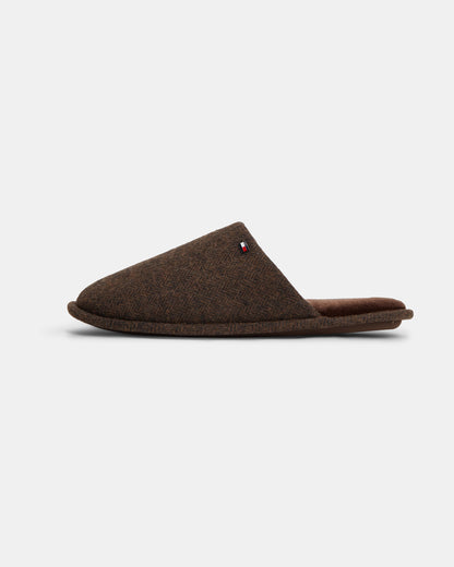 Tommy Hilfiger Herringbone Mens Hilfiger House Shoes - Cocoa