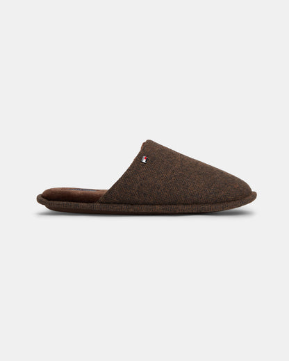 Tommy Hilfiger Herringbone Mens Hilfiger House Shoes - Cocoa