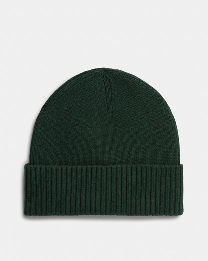Tommy Hilfiger TH Flag Mens Pima Cotton Beanie - Majestic Emerald Melange | CHO | Designer Mens Beanies