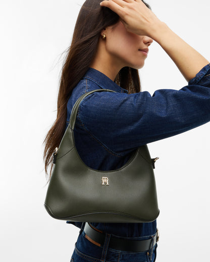 Tommy Hilfiger TH Everyday Womens Mini Hobo Bag - Dark Olive | CHO | Designer Womens Shoulder Bags