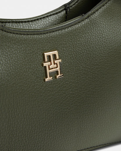 Tommy Hilfiger TH Everyday Womens Mini Hobo Bag - Dark Olive | CHO | Designer Womens Shoulder Bags