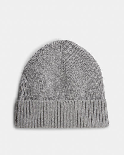 Tommy Hilfiger TH Flag Mens Pima Cotton Beanie - Medium Grey Heather | CHO | Designer Mens Beanies
