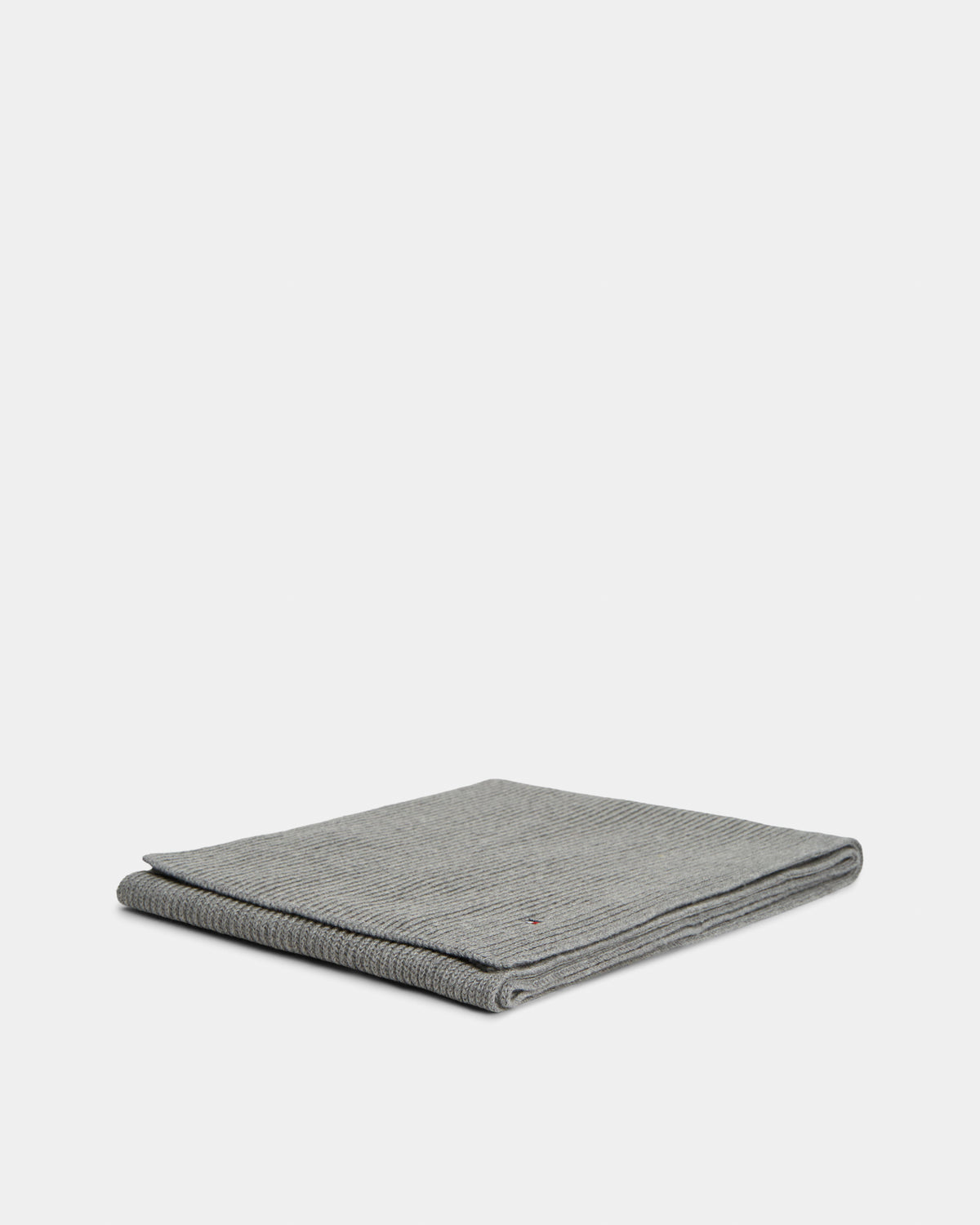Tommy Hilfiger TH Flag Mens Pima Cotton Scarf - Medium Grey Heather | CHO | Designer Mens Scarves