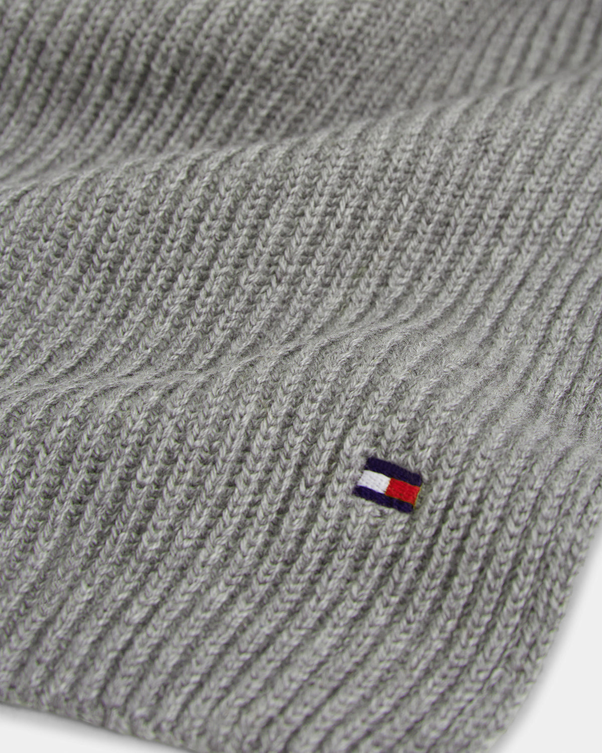 Tommy Hilfiger TH Flag Mens Pima Cotton Scarf - Medium Grey Heather | CHO | Designer Mens Scarves