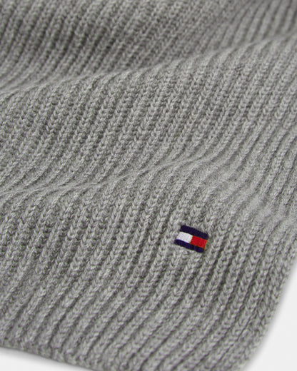 Tommy Hilfiger TH Flag Mens Pima Cotton Scarf - Medium Grey Heather | CHO | Designer Mens Scarves