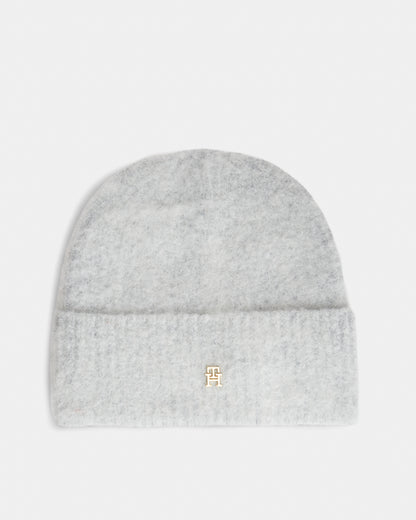 Tommy Hilfiger TH Elevated Chic Womens Beanie - Light Grey Heather | CHO | Designer Womens Beanies