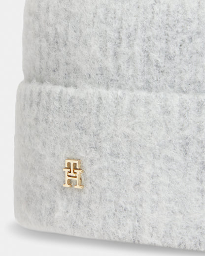 Tommy Hilfiger TH Elevated Chic Womens Beanie - Light Grey Heather | CHO | Designer Womens Beanies
