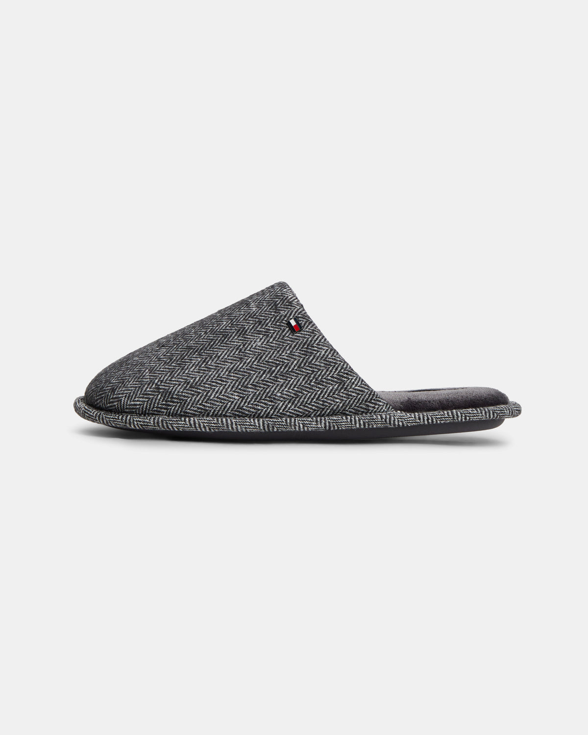 Tommy Hilfiger Herringbone Mens Hilfiger House Shoes - Universal Grey