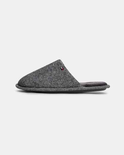 Tommy Hilfiger Herringbone Mens Hilfiger House Shoes - Universal Grey