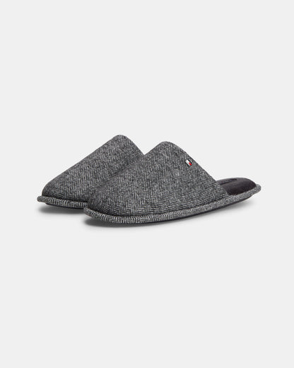 Tommy Hilfiger Herringbone Mens Hilfiger House Shoes - Universal Grey