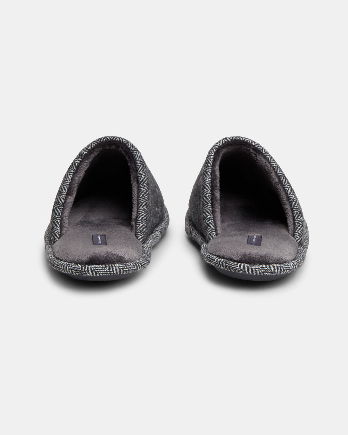 Tommy Hilfiger Herringbone Mens Hilfiger House Shoes - Universal Grey