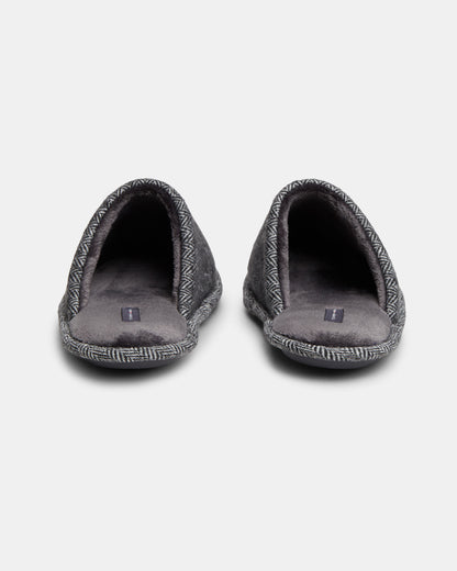 Tommy Hilfiger Herringbone Mens Hilfiger House Shoes - Universal Grey
