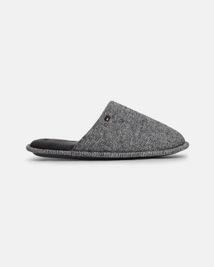 Tommy Hilfiger Herringbone Mens Hilfiger House Shoes - Universal Grey