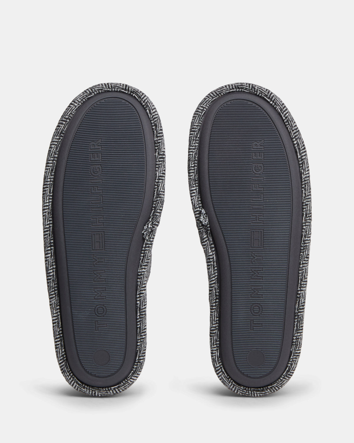 Tommy Hilfiger Herringbone Mens Hilfiger House Shoes - Universal Grey
