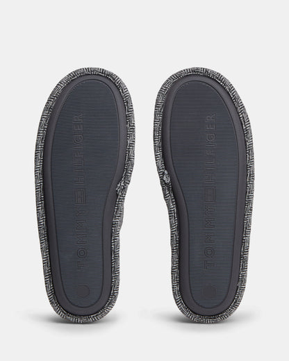 Tommy Hilfiger Herringbone Mens Hilfiger House Shoes - Universal Grey