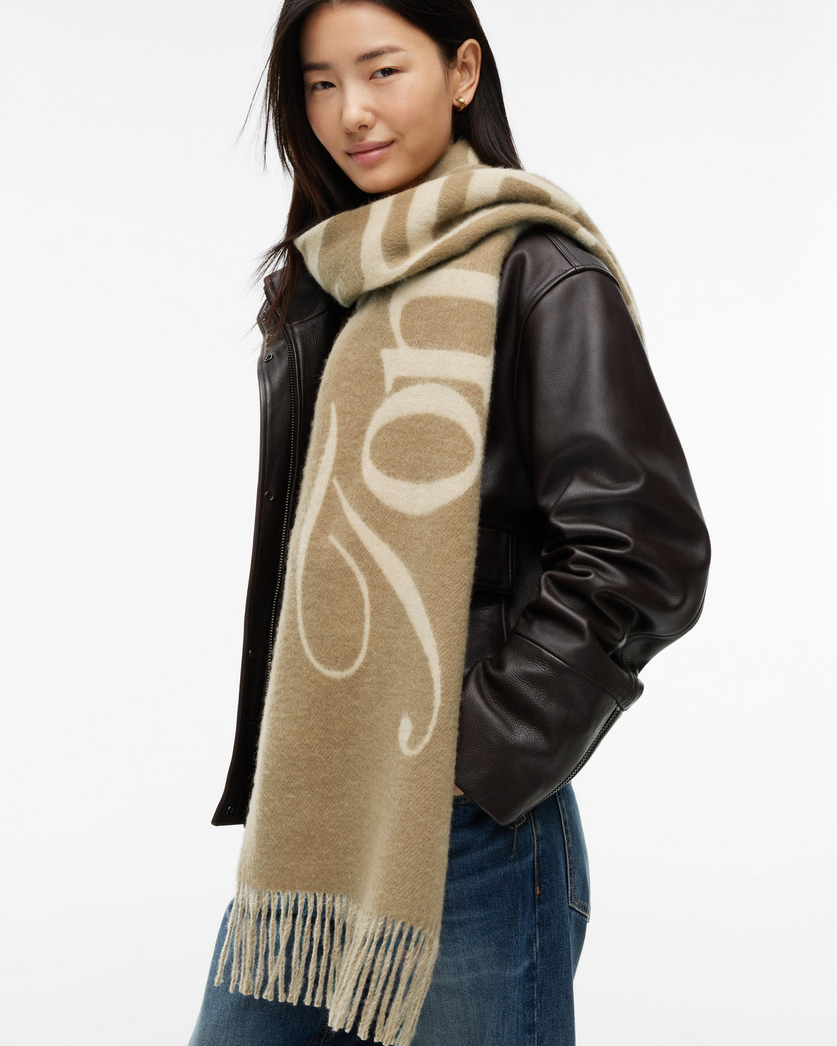 Tommy Hilfiger TH Script Womens Woven Scarf - Tundra Moss | CHO | Designer Womens Scarves