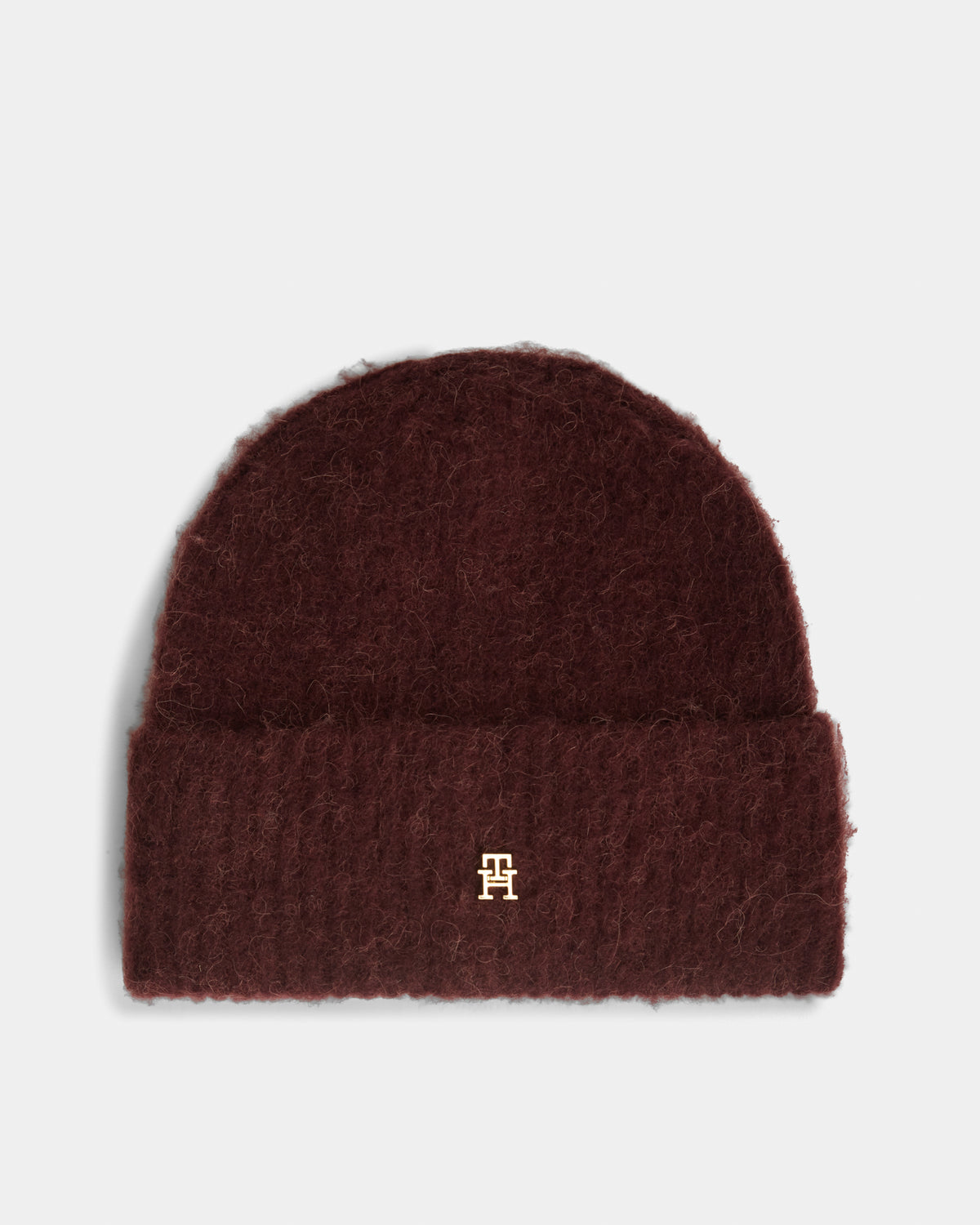 Tommy Hilfiger TH Elevated Chic Womens Beanie - Deep Burgundy | CHO | Designer Womens Beanies