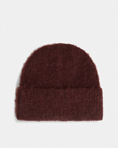 Tommy Hilfiger TH Elevated Chic Womens Beanie - Deep Burgundy | CHO | Designer Womens Beanies
