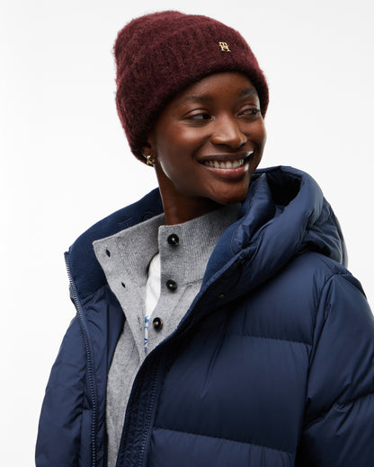 Tommy Hilfiger TH Elevated Chic Womens Beanie - Deep Burgundy | CHO | Designer Womens Beanies