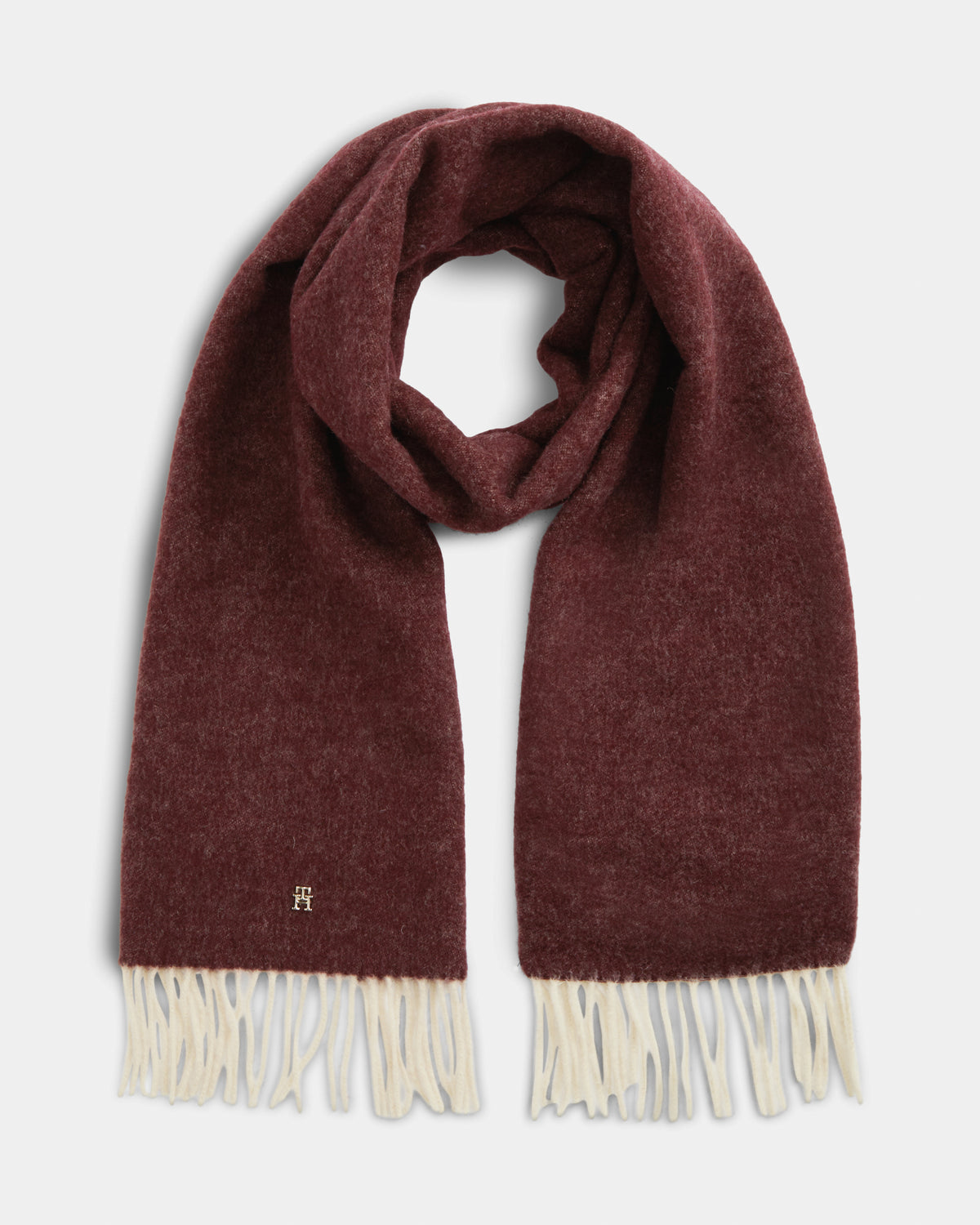 Tommy Hilfiger TH Elevated Chic Womens Woven Scarf - Deep Burgundy | CHO | Designer Womens Scarves