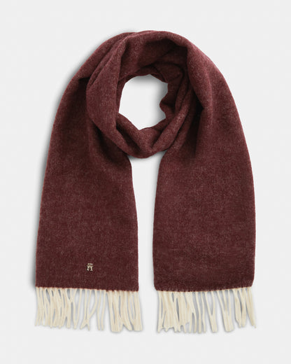 Tommy Hilfiger TH Elevated Chic Womens Woven Scarf - Deep Burgundy | CHO | Designer Womens Scarves