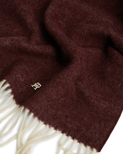 Tommy Hilfiger TH Elevated Chic Womens Woven Scarf - Deep Burgundy | CHO | Designer Womens Scarves