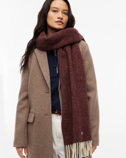 Tommy Hilfiger TH Elevated Chic Womens Woven Scarf - Deep Burgundy | CHO | Designer Womens Scarves