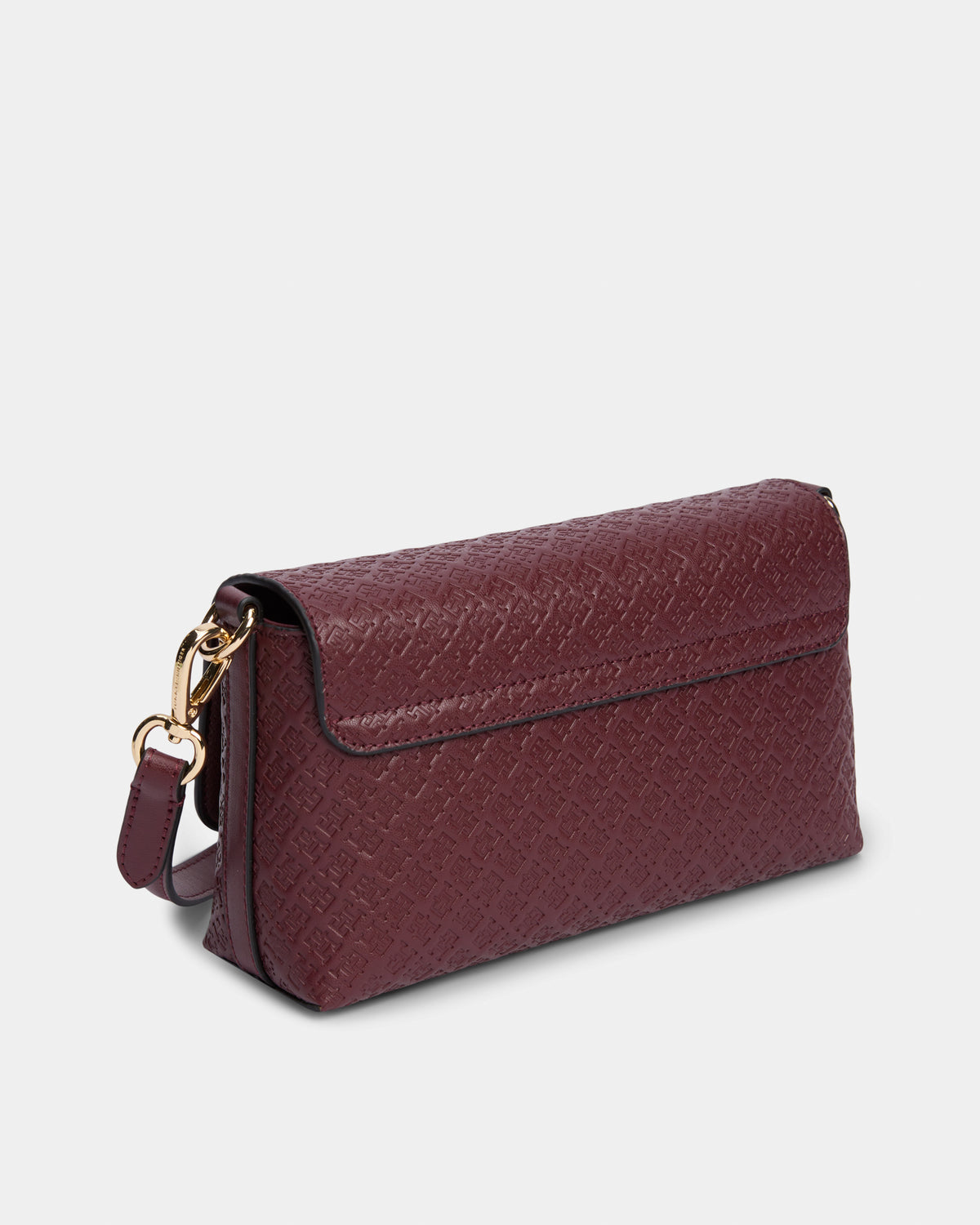 Tommy Hilfiger TH Icon Conv Womens Mono Print Crossover Bag - Oxblood | CHO | Designer Womens Shoulder Bags
