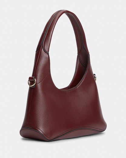Tommy Hilfiger TH Everyday Womens Mini Hobo Bag - Oxblood | CHO | Designer Womens Shoulder Bags