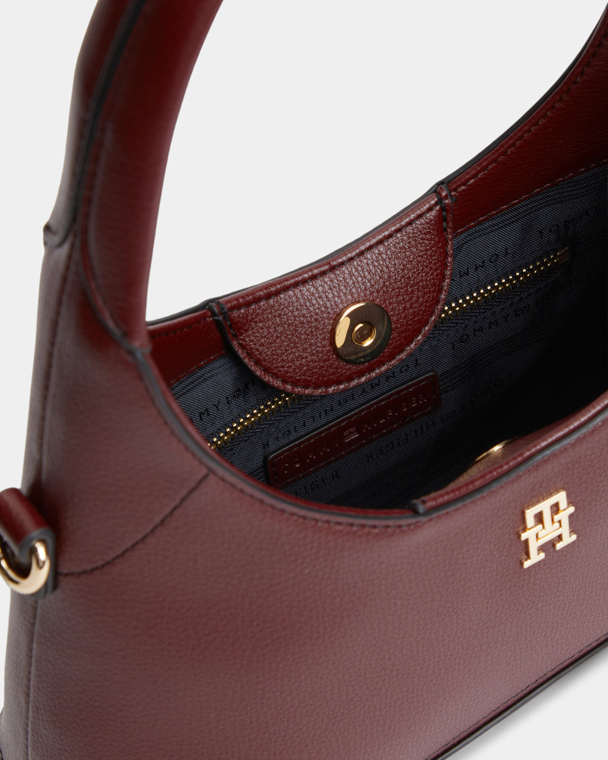Tommy Hilfiger TH Everyday Womens Mini Hobo Bag - Oxblood | CHO | Designer Womens Shoulder Bags