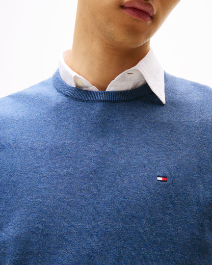 Tommy Hilfiger Essential Cotton Crew Neck Mens Sweatshirt - Aegean Sea Heather