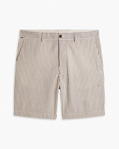 Tommy Hilfiger Dover 8 Inch Seersucker Strip Mens Shorts - Desert Sky/Ecru | CHO | Designer Mens Chino Shorts