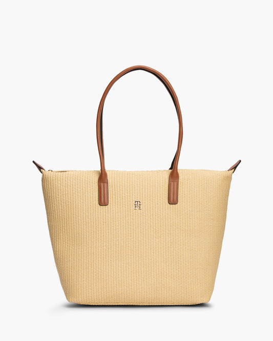 Tommy Hilfiger Popette Raffia Womens Tote Bag - Natural Raffia | CHO | Designer Womens Tote Bags