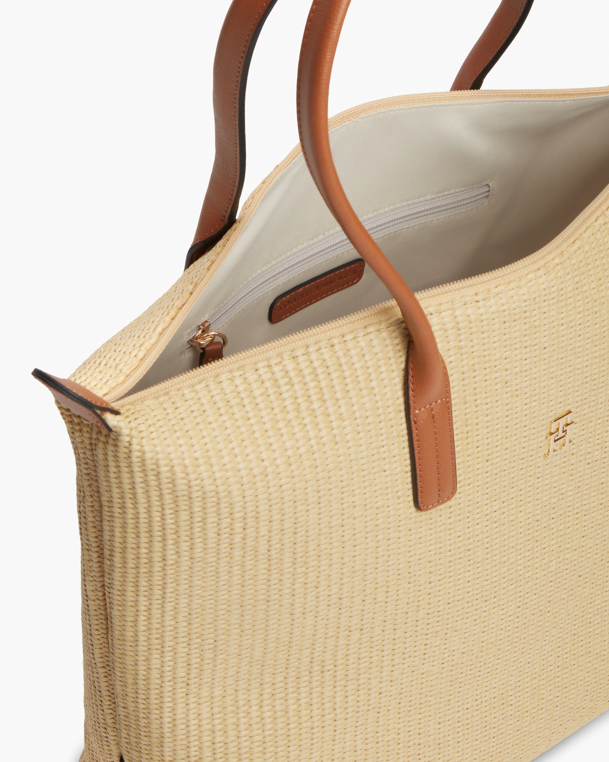 Tommy Hilfiger Popette Raffia Womens Tote Bag - Natural Raffia | CHO | Designer Womens Tote Bags