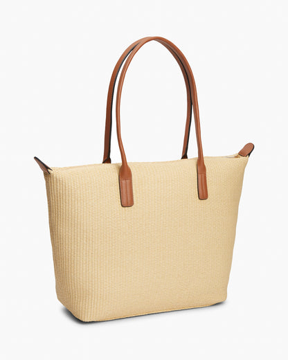 Tommy Hilfiger Popette Raffia Womens Tote Bag - Natural Raffia | CHO | Designer Womens Tote Bags