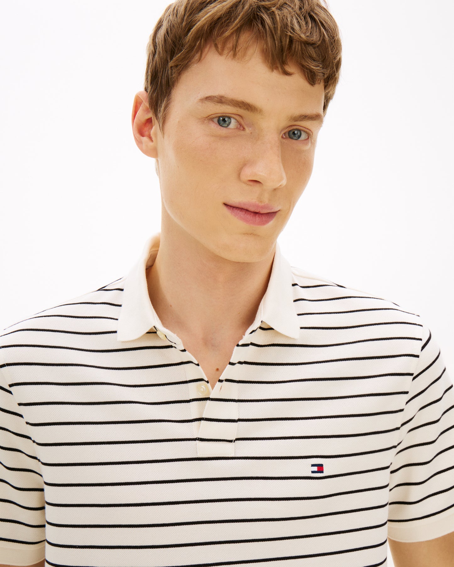 Tommy Hilfiger 1985 Regular Fit Mens Polo - Ivory Petal/Black