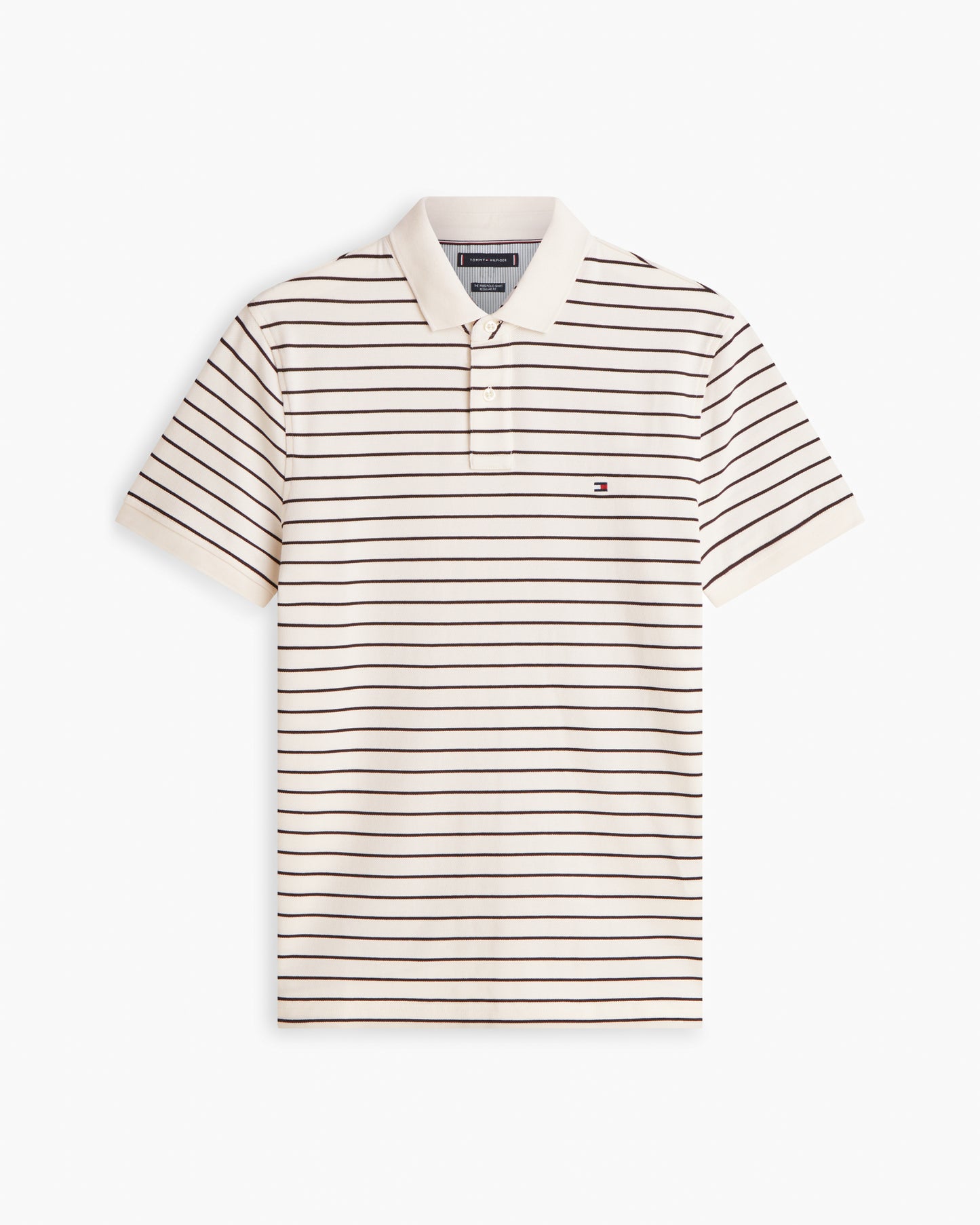 Tommy Hilfiger 1985 Regular Fit Mens Polo - Ivory Petal/Black