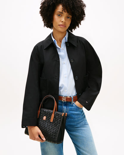 Tommy Hilfiger TH City Womens Mini Tote Bag - Black Mix | CHO | Designer Womens Tote Bags