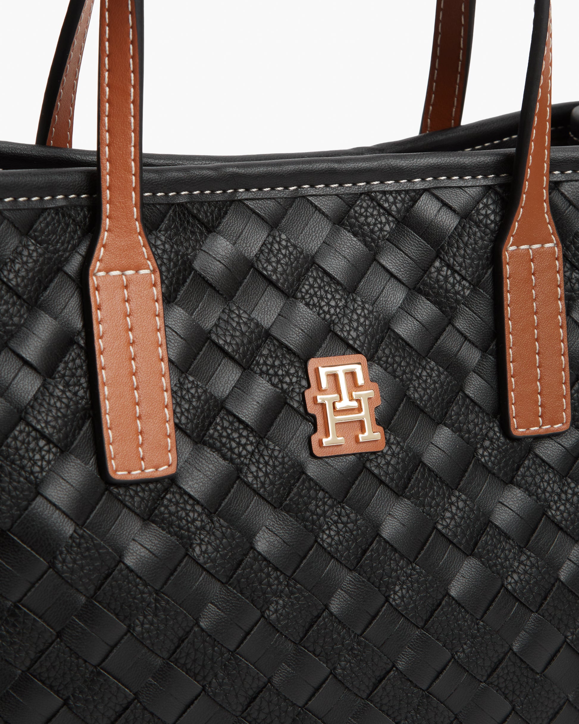 Tommy Hilfiger TH City Womens Mini Tote Bag - Black Mix | CHO | Designer Womens Tote Bags
