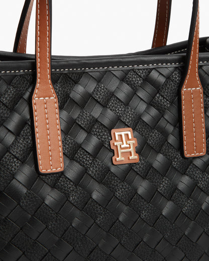Tommy Hilfiger TH City Womens Mini Tote Bag - Black Mix | CHO | Designer Womens Tote Bags