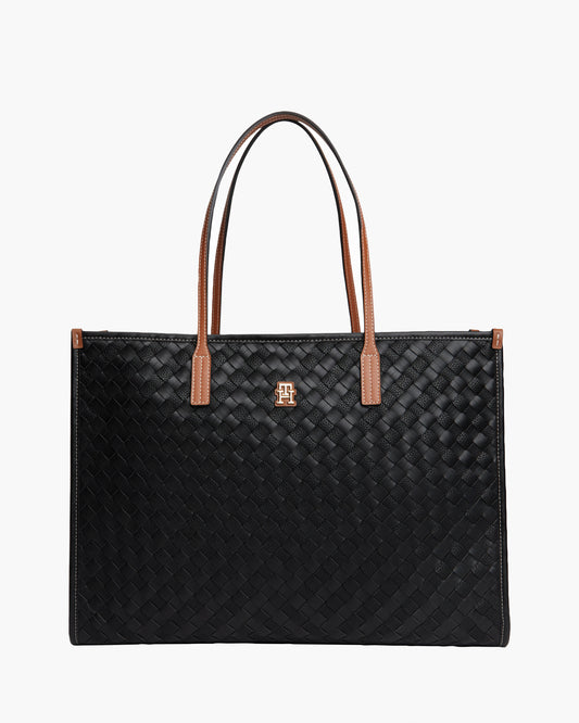 Tommy Hilfiger TH City Womens Tote Bag - Black Mix | CHO | Designer Womens Tote Bags