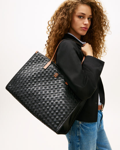 Tommy Hilfiger TH City Womens Tote Bag - Black Mix | CHO | Designer Womens Tote Bags