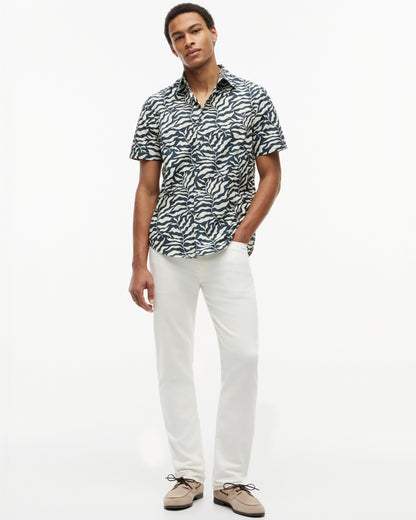 Tommy Hilfiger Papertouch Palm Mens Short Sleeve Shirt - Black/Allover