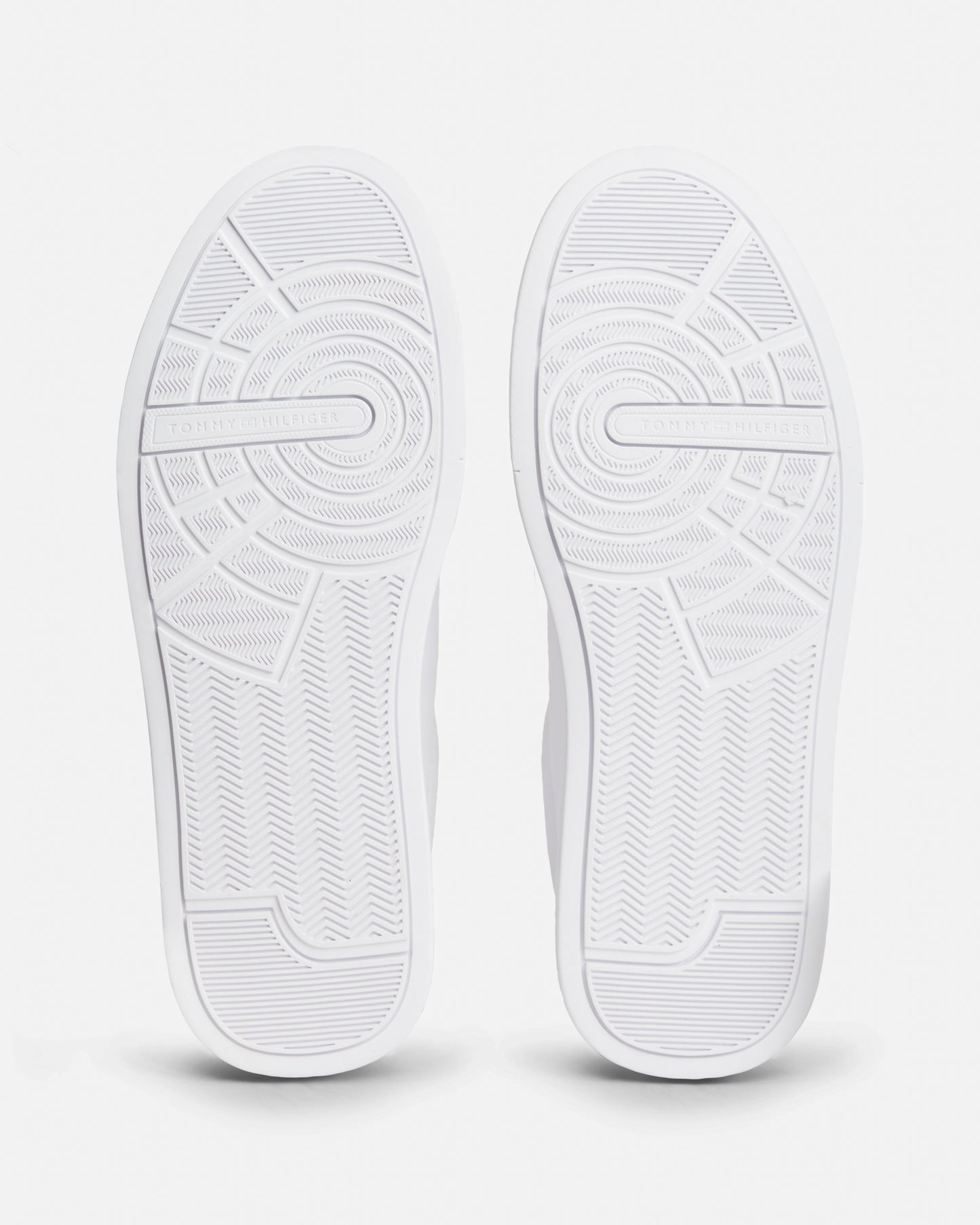 Tommy Hilfiger Court Leather Detailed Mens Trainer - White/Desert Sky | CHO | Designer Mens Trainers