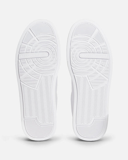 Tommy Hilfiger Court Leather Detailed Mens Trainer - White/Desert Sky | CHO | Designer Mens Trainers